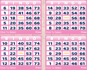 bingo card you can find at 888 ladies